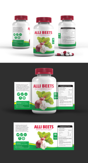 Product label for dietary supplement. Approx. 2.5 x 5.5 inches | Etikett-Design von vcreatived
