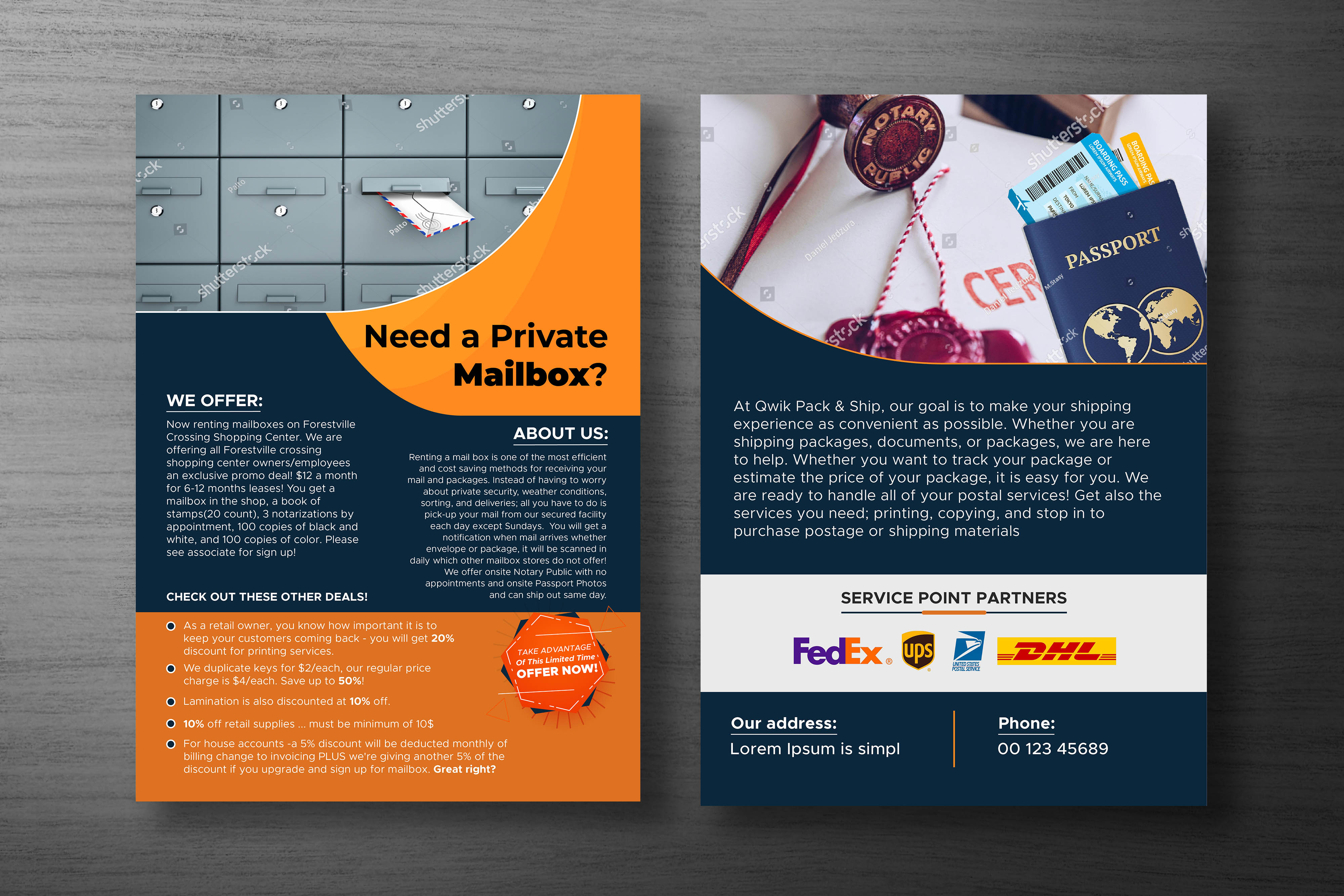 Diseño de Flyer por Shamim_Design para Qwik Pack & Ship Raleigh | Diseño #27698517