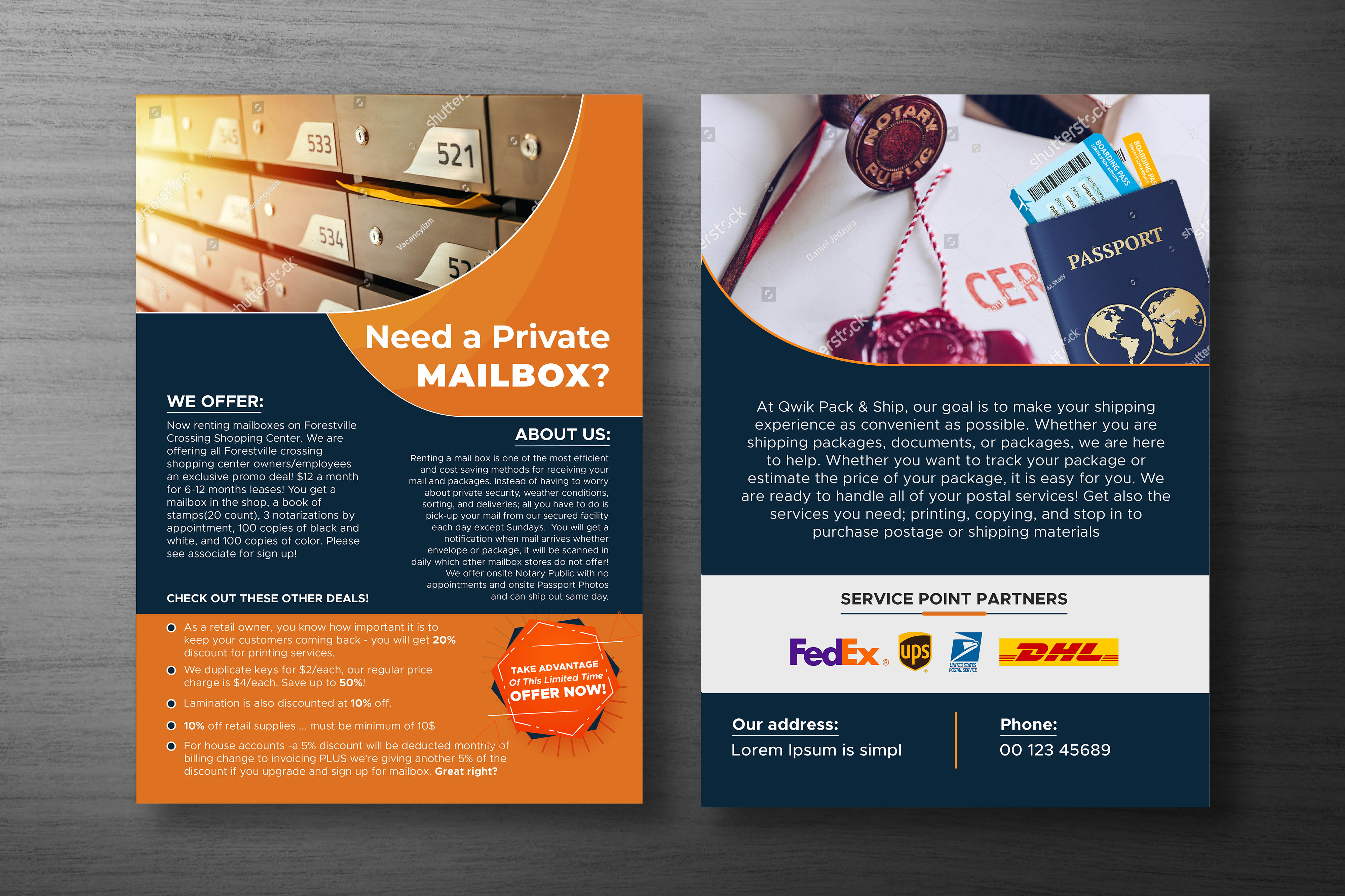 Flyer Design by Shamim_Design for Qwik Pack & Ship Raleigh | Design #27698604