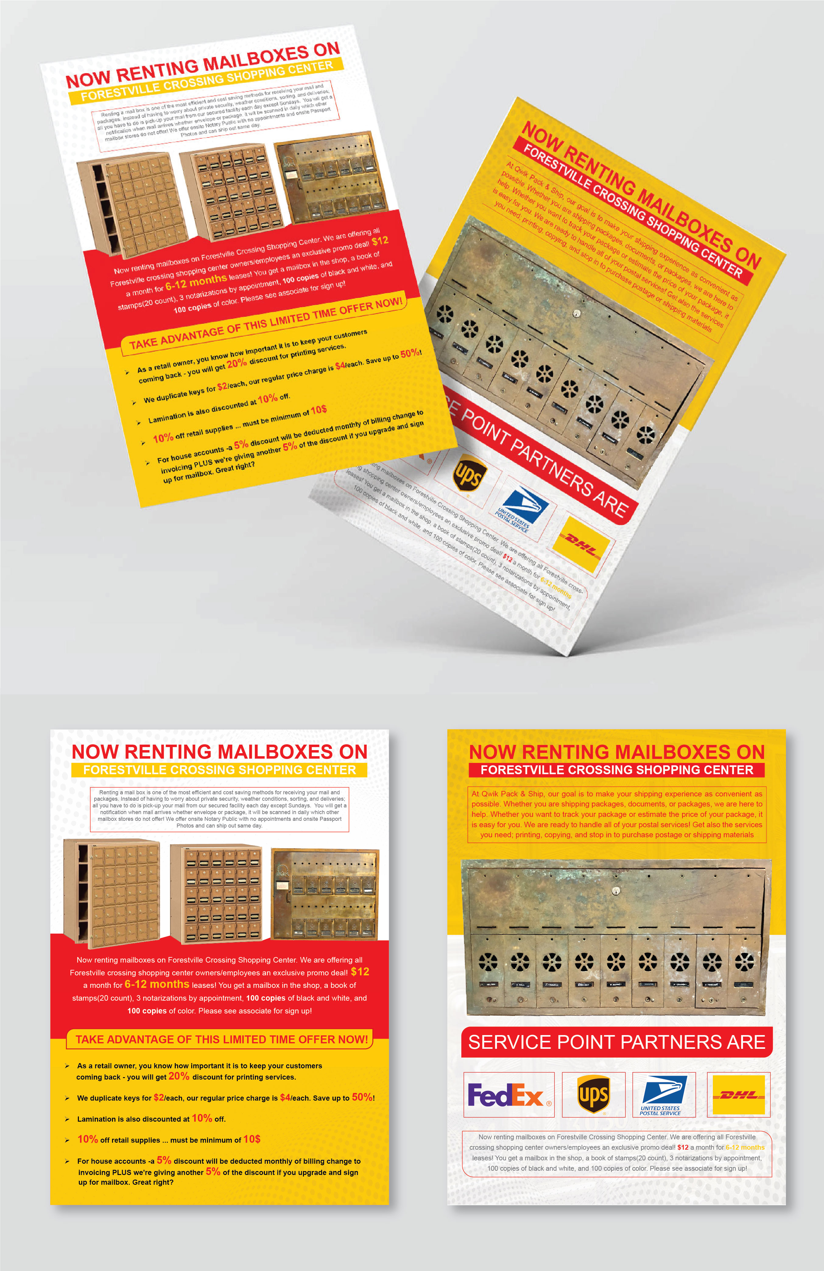 Design de Flyer par artbitin pour Qwik Pack & Ship Raleigh | Design #27696894