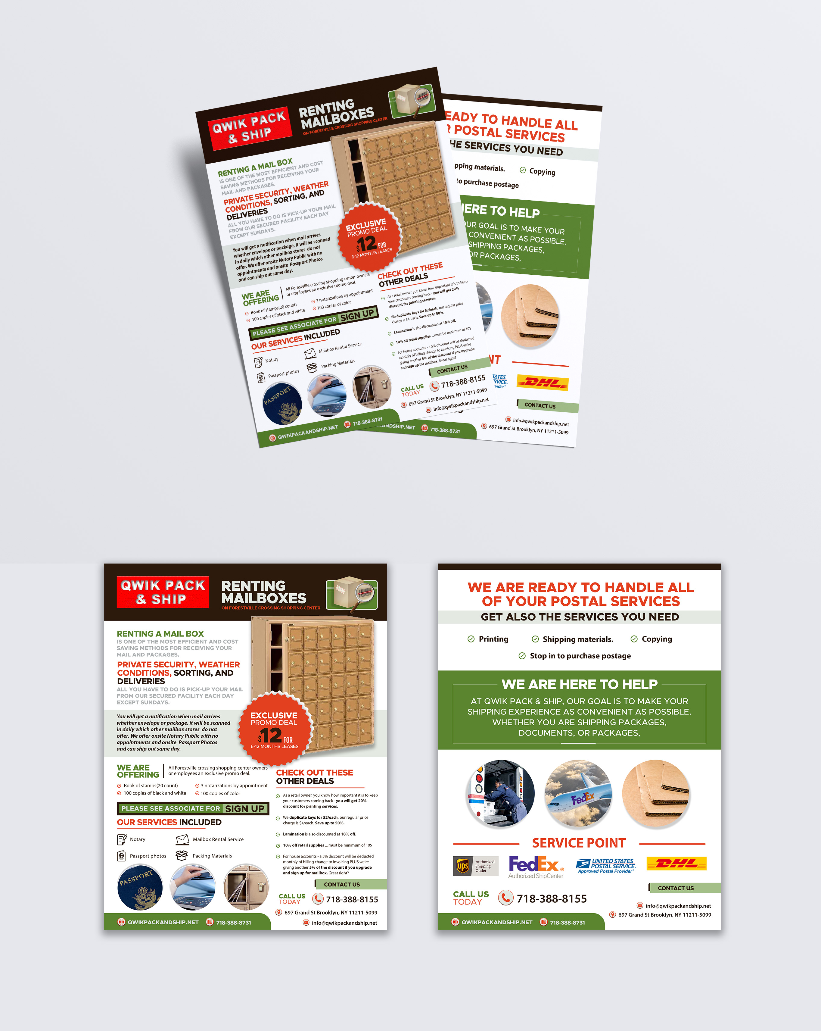 Design de Flyer par debdesign pour Qwik Pack & Ship Raleigh | Design #27697953