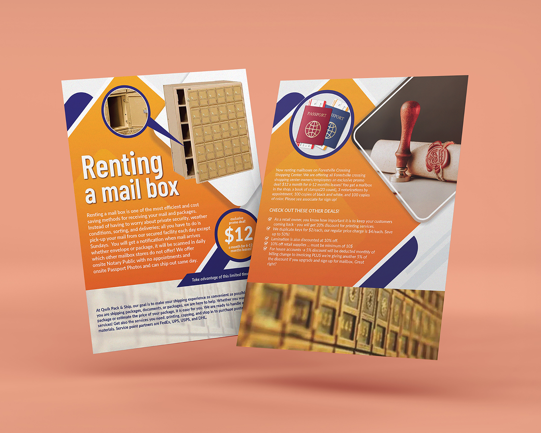 Design de Flyer par Deziners Zone pour Qwik Pack & Ship Raleigh | Design #27698099