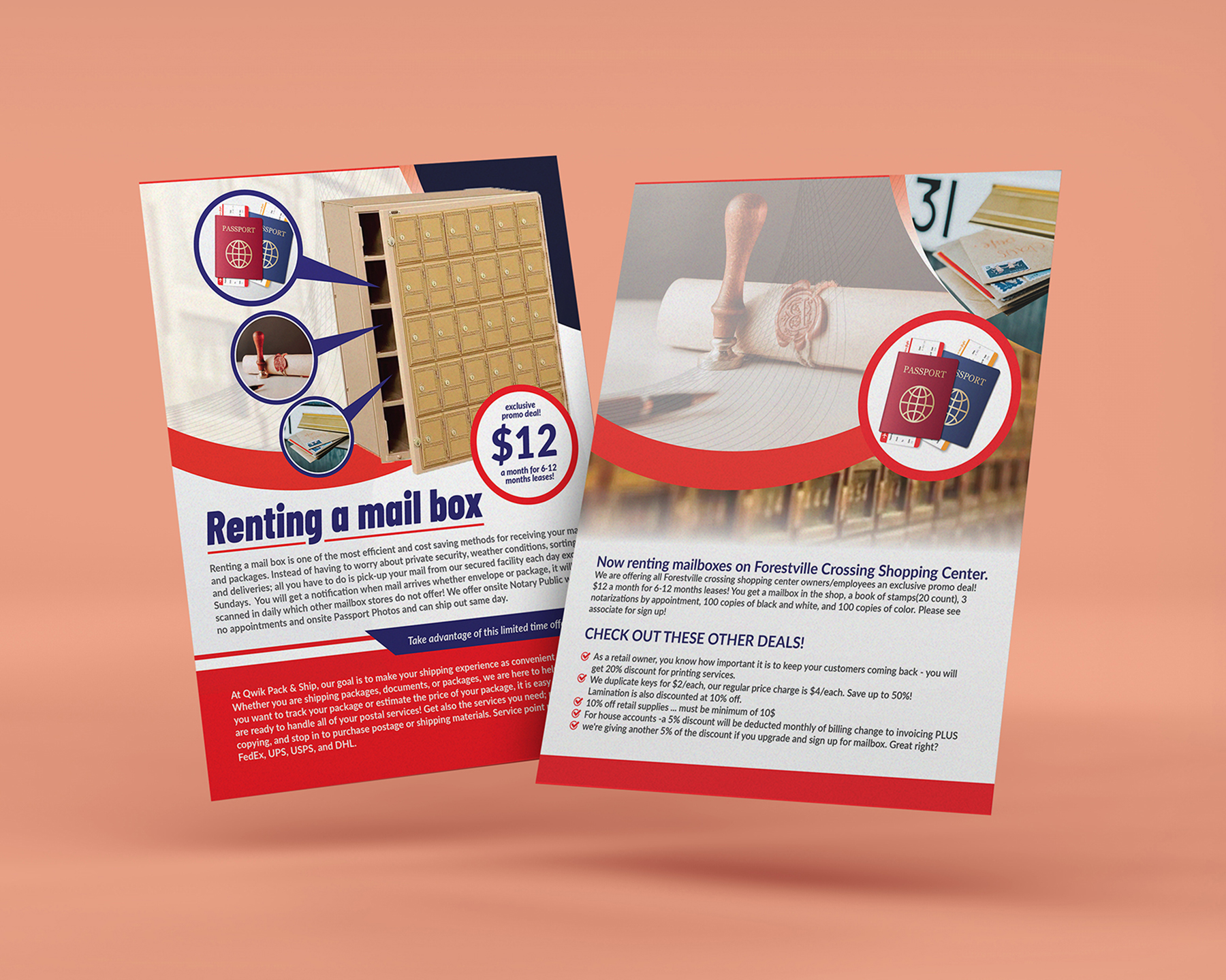 Design de Flyer par Deziners Zone pour Qwik Pack & Ship Raleigh | Design #27698101