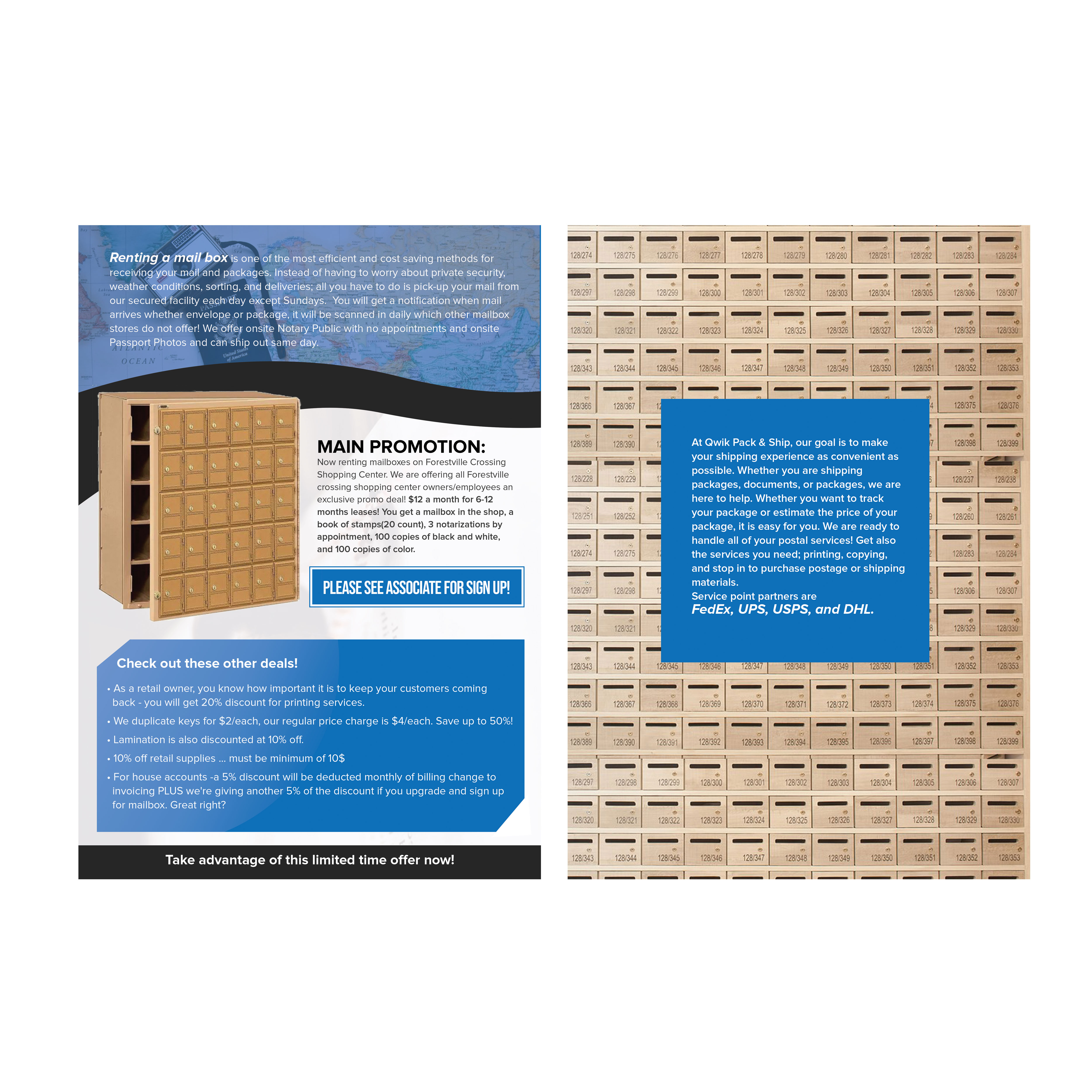 Flyer-Design von pipra für Qwik Pack & Ship Raleigh | Design #27698223