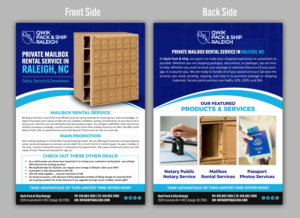 Design de Flyer par SAI DESIGNS pour Qwik Pack & Ship Raleigh | Design : #27697756