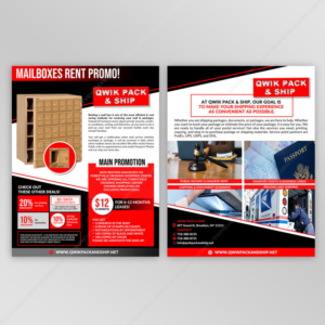 Design de Flyer par DA. pour Qwik Pack & Ship Raleigh | Design : #27696549