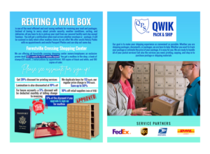 Design de Flyer par Graphic Guy pour Qwik Pack & Ship Raleigh | Design : #27699565