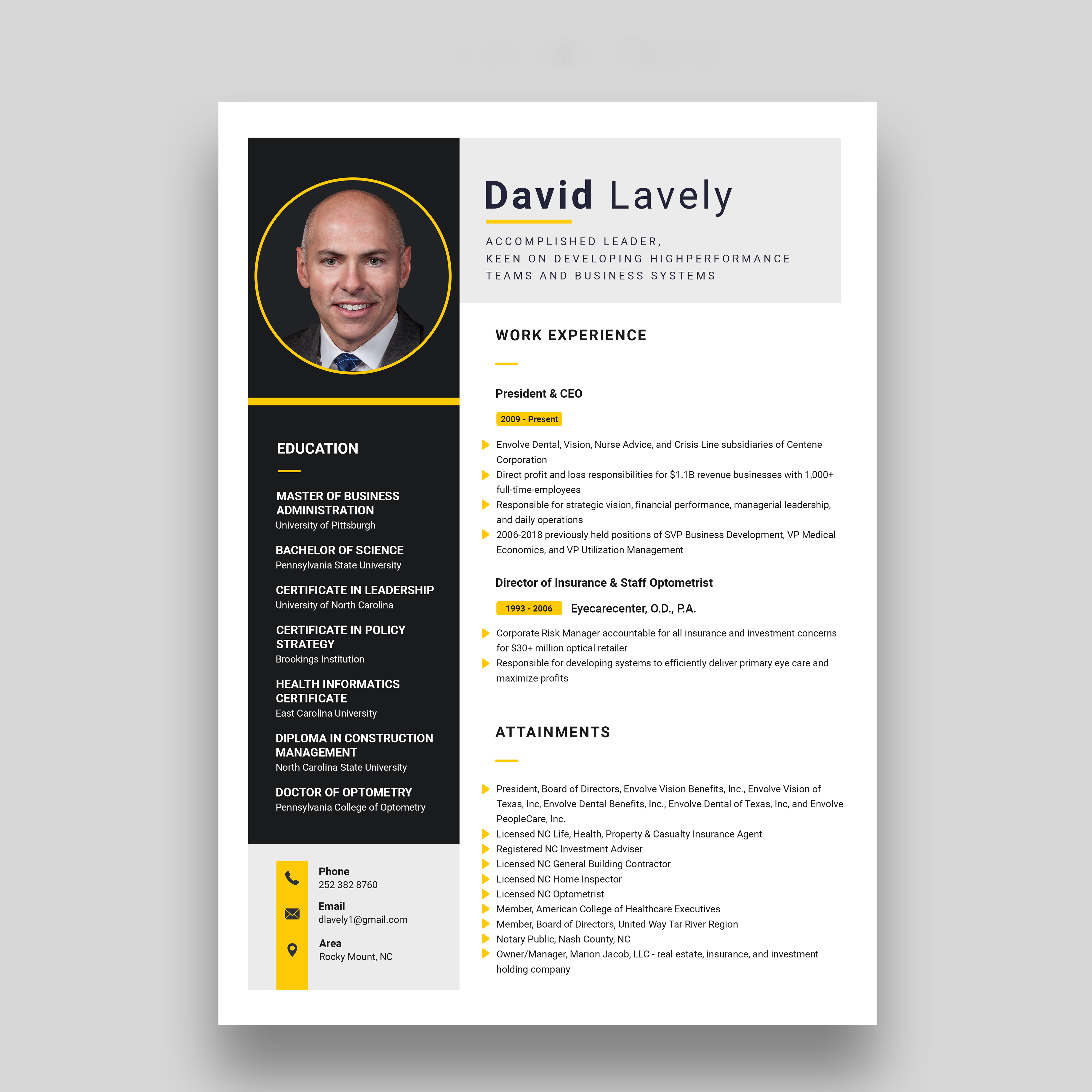 Design de CV par Riyad pour ce projet | Design #27711533