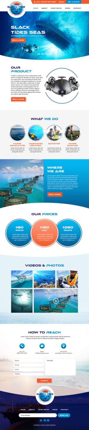 SLACK TIDE SEAS is a underwater remotely controlled vehicle company | Web Design by MAHABA