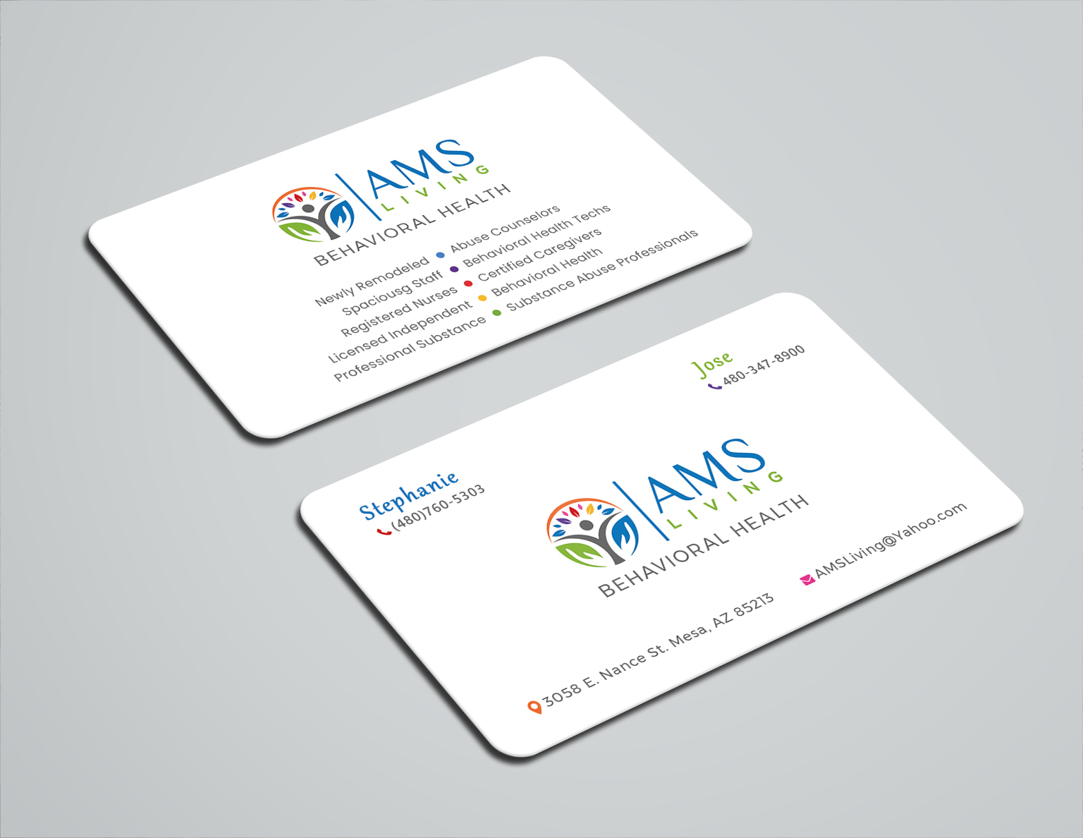 Business Card Design by Creative Moon Design for AMS LIVING, LLC  | Design #27717988
