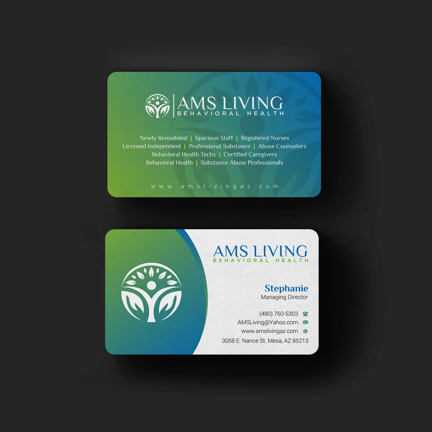 Business Card Design by INDIAN_Ashok for AMS LIVING, LLC  | Design #27703533