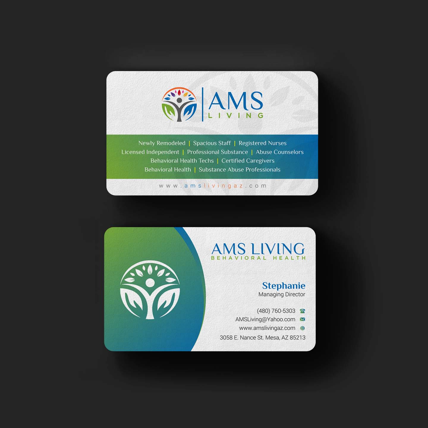 Business Card Design by INDIAN_Ashok for AMS LIVING, LLC  | Design #27703535