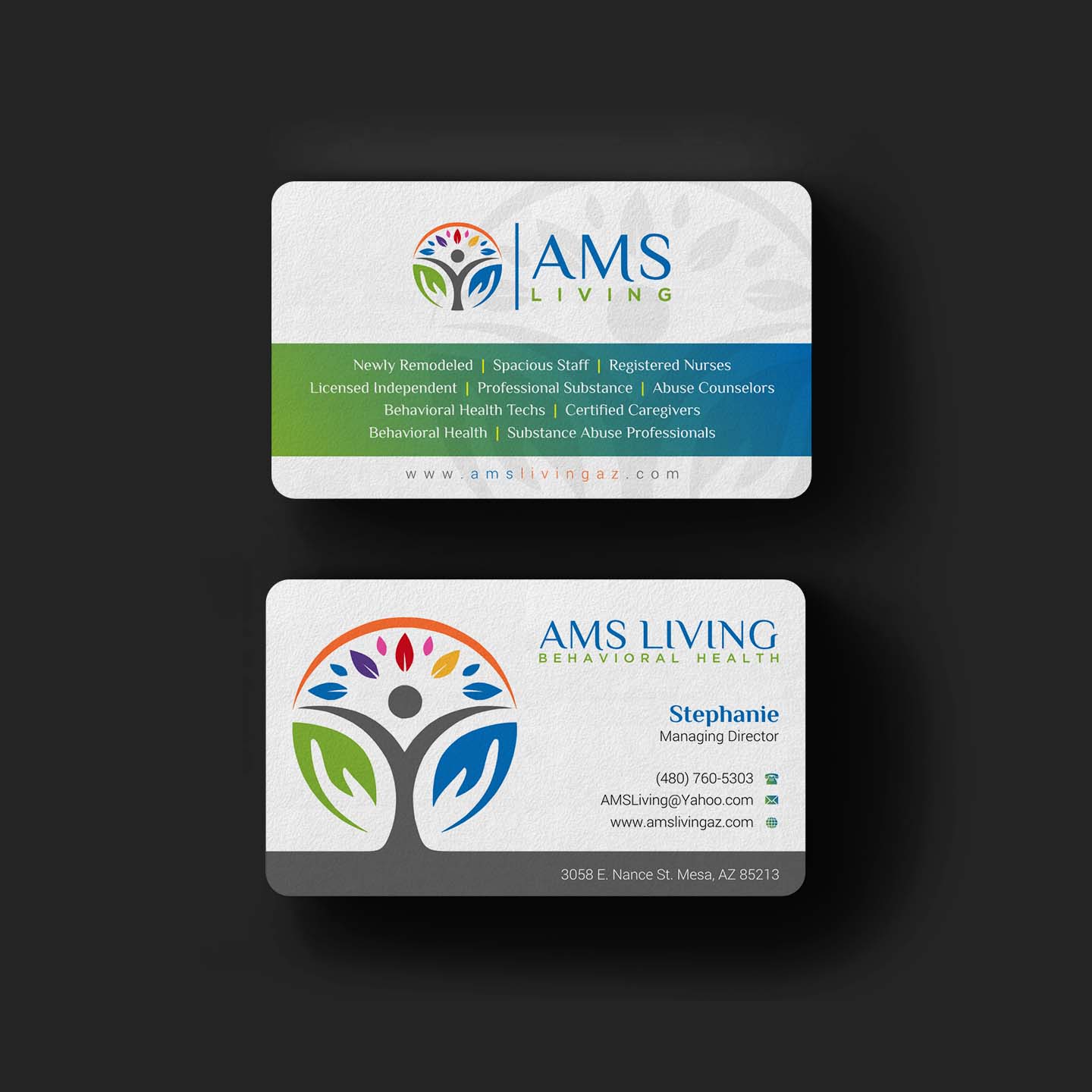 Business Card Design by INDIAN_Ashok for AMS LIVING, LLC  | Design #27703536