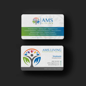 Business Card Design by INDIAN_Ashok for AMS LIVING, LLC  | Design: #27703536