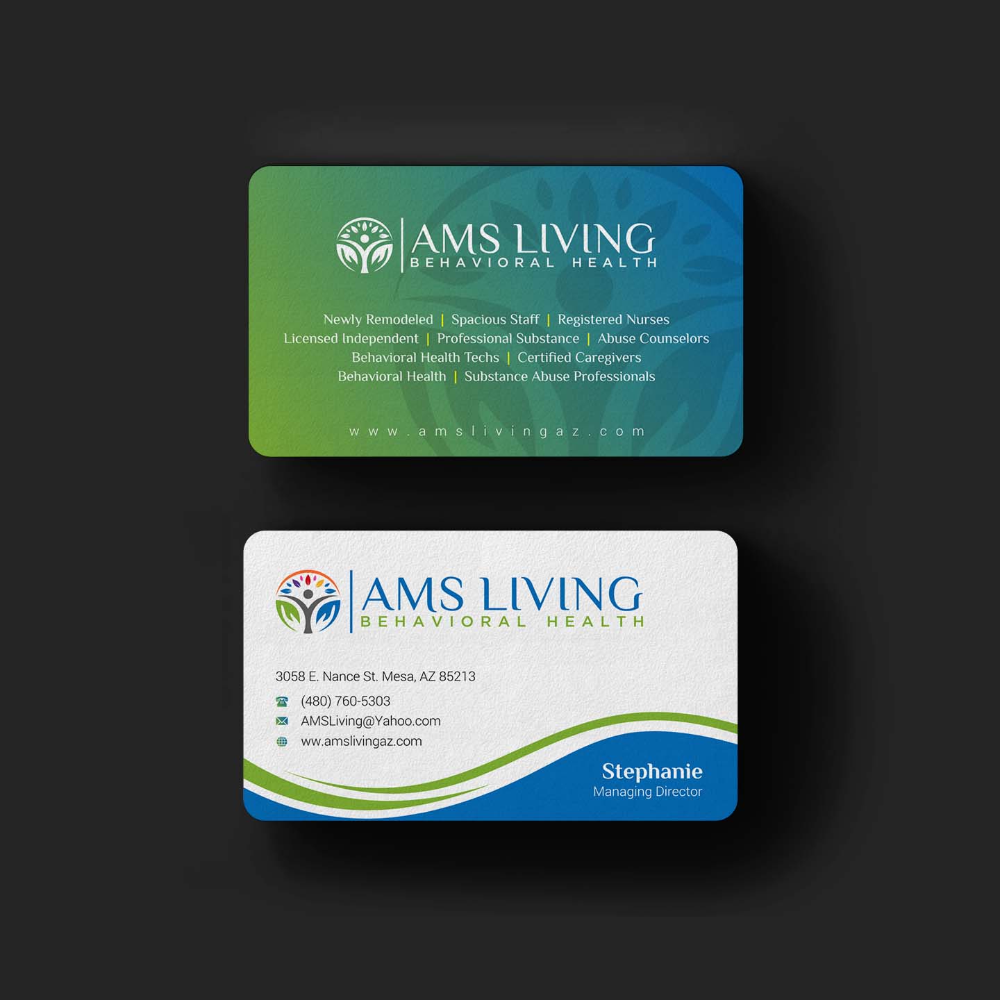 Business Card Design by INDIAN_Ashok for AMS LIVING, LLC  | Design #27703537