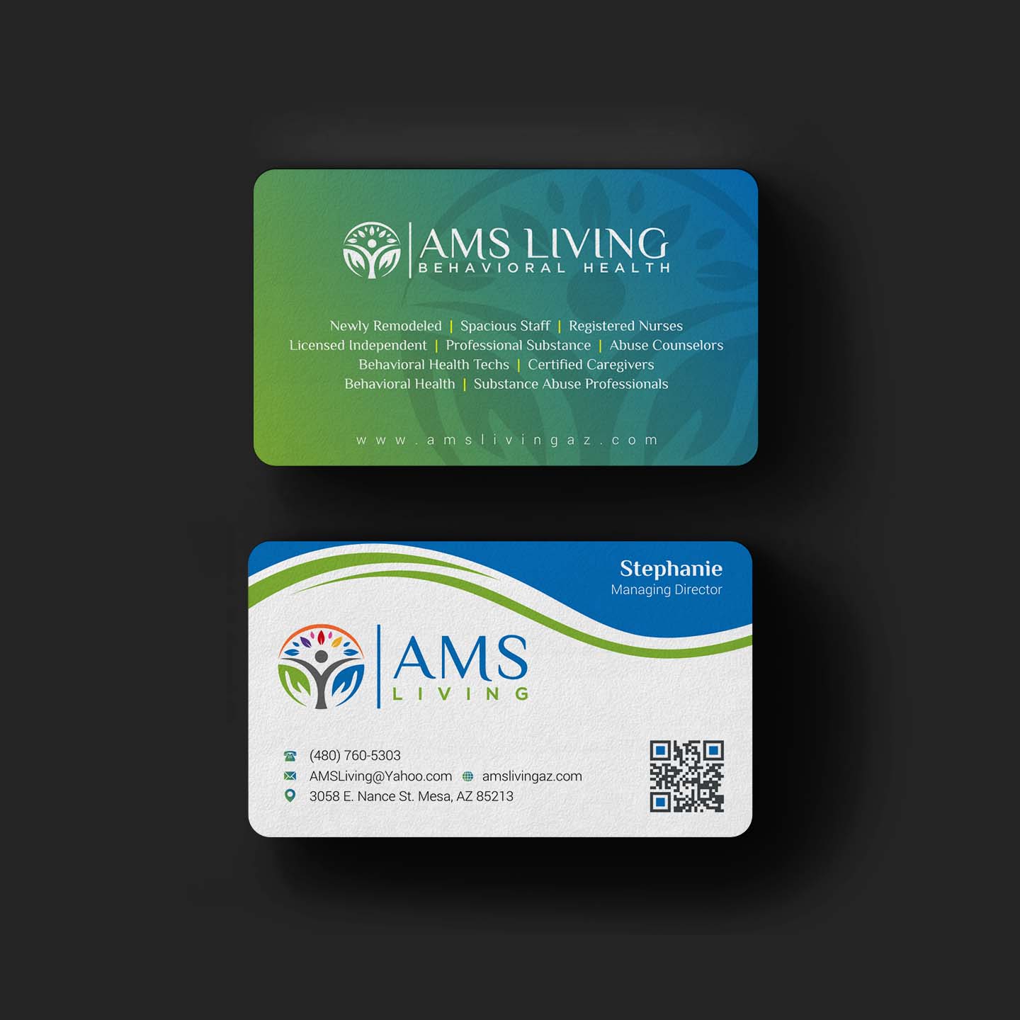 Business Card Design by INDIAN_Ashok for AMS LIVING, LLC  | Design #27703539