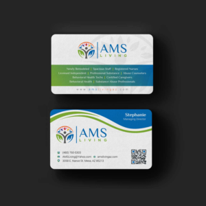 Business Card Design by INDIAN_Ashok for AMS LIVING, LLC  | Design: #27703542