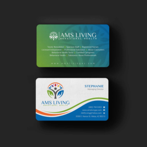 Business Card Design by INDIAN_Ashok for AMS LIVING, LLC  | Design: #27703543