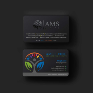 Business Card Design by INDIAN_Ashok for AMS LIVING, LLC  | Design: #27703544