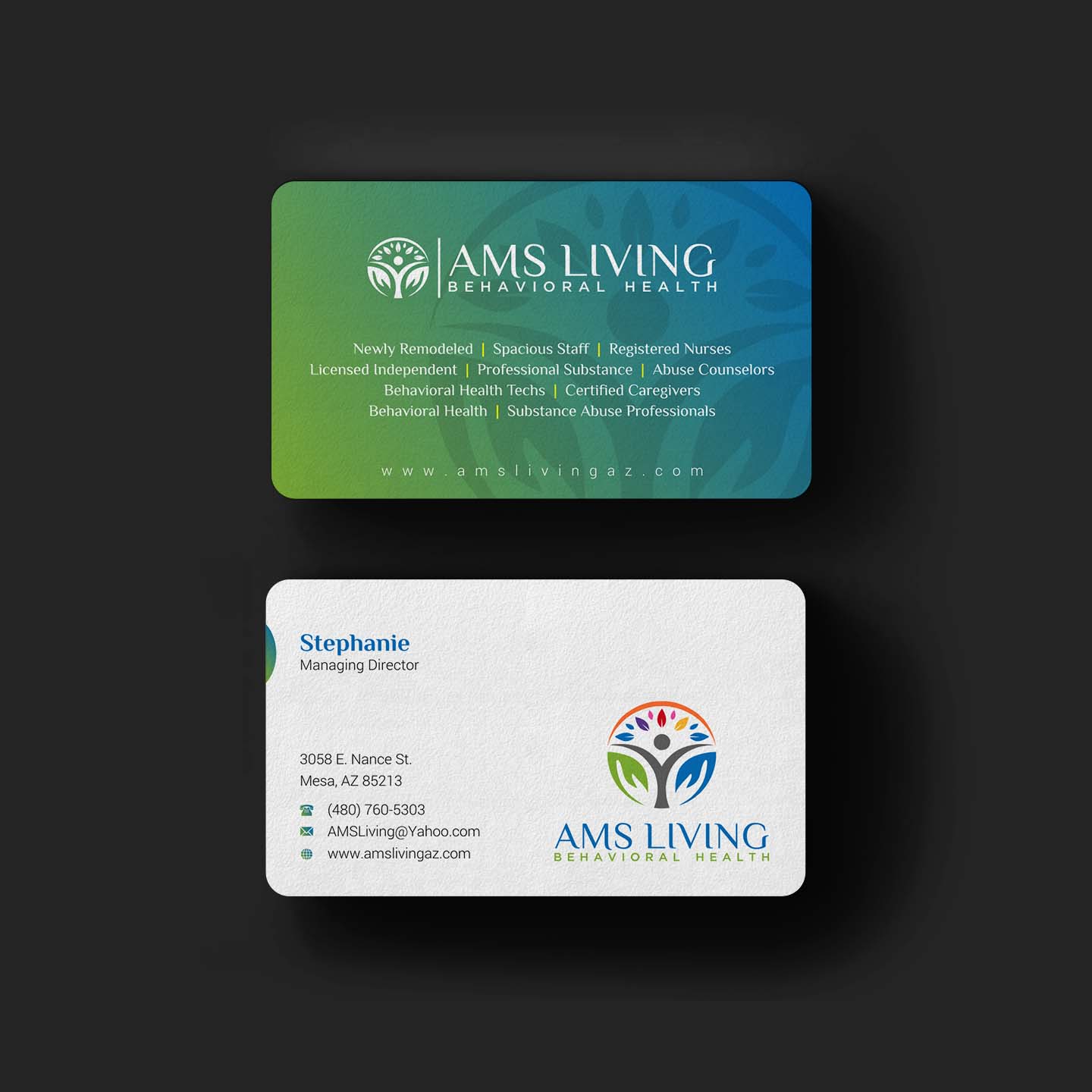 Business Card Design by INDIAN_Ashok for AMS LIVING, LLC  | Design #27703545