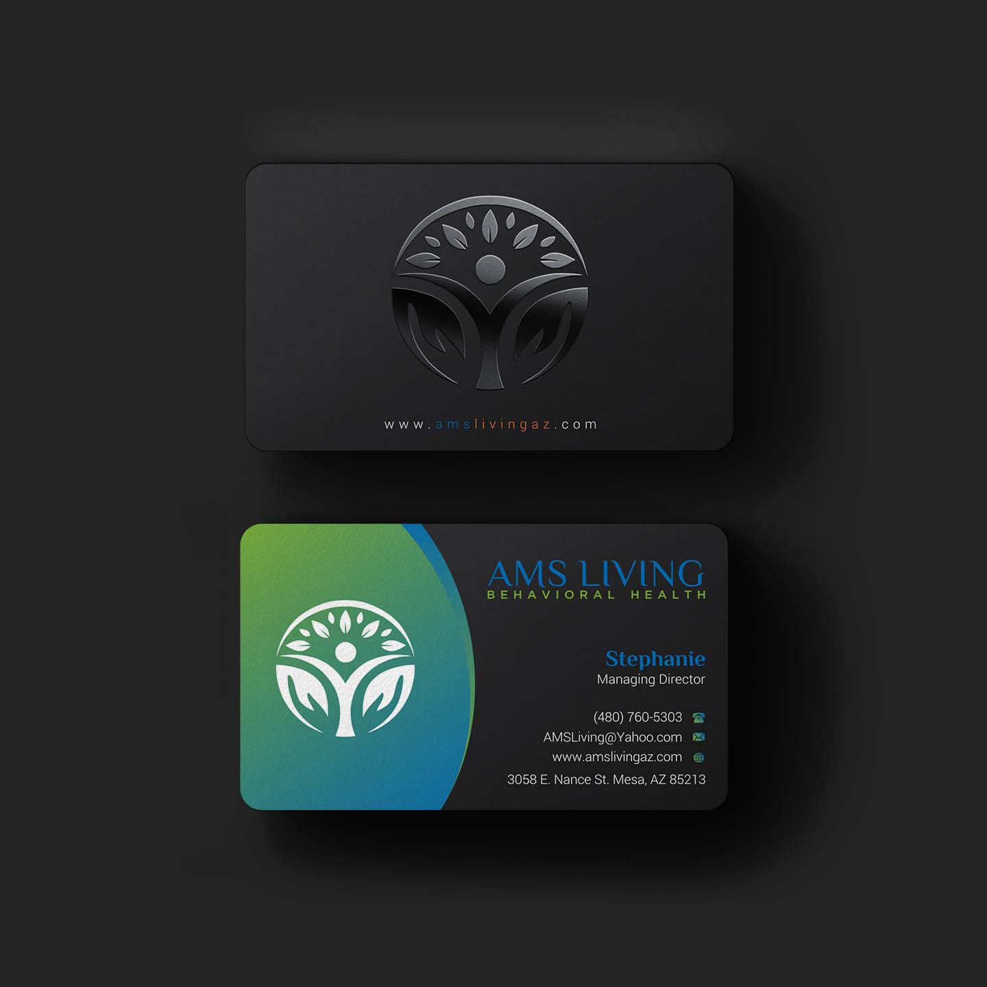 Business Card Design by INDIAN_Ashok for AMS LIVING, LLC  | Design #27703553