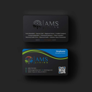 Business Card Design by INDIAN_Ashok for AMS LIVING, LLC  | Design: #27703565