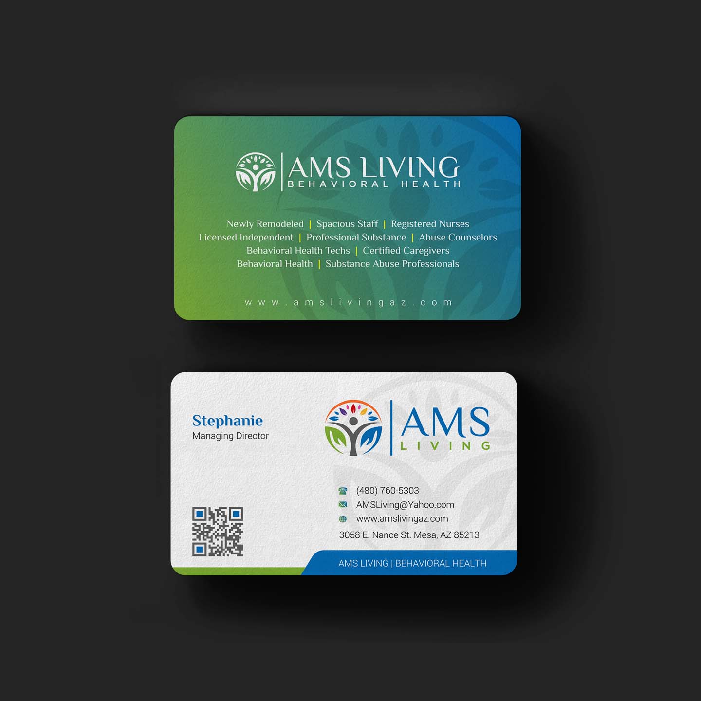 Business Card Design by INDIAN_Ashok for AMS LIVING, LLC  | Design #27703567