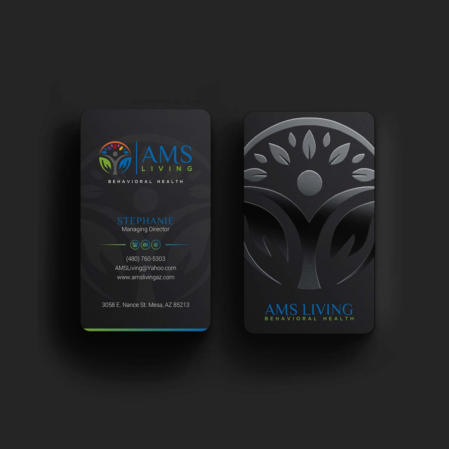 Business Card Design by INDIAN_Ashok for AMS LIVING, LLC  | Design #27703622