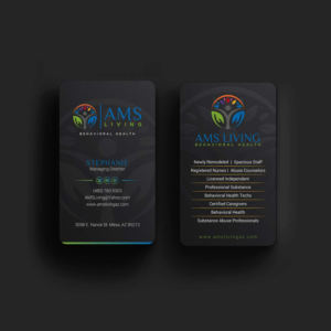 Business Card Design by INDIAN_Ashok for AMS LIVING, LLC  | Design: #27703624