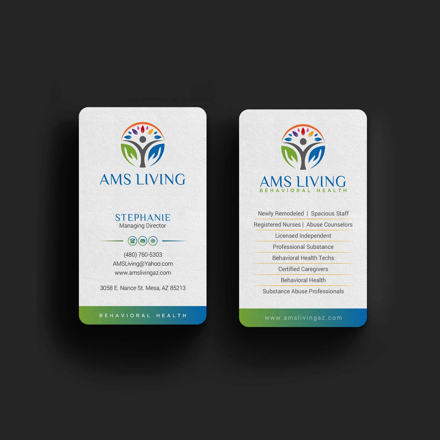 Business Card Design by INDIAN_Ashok for AMS LIVING, LLC  | Design #27703626