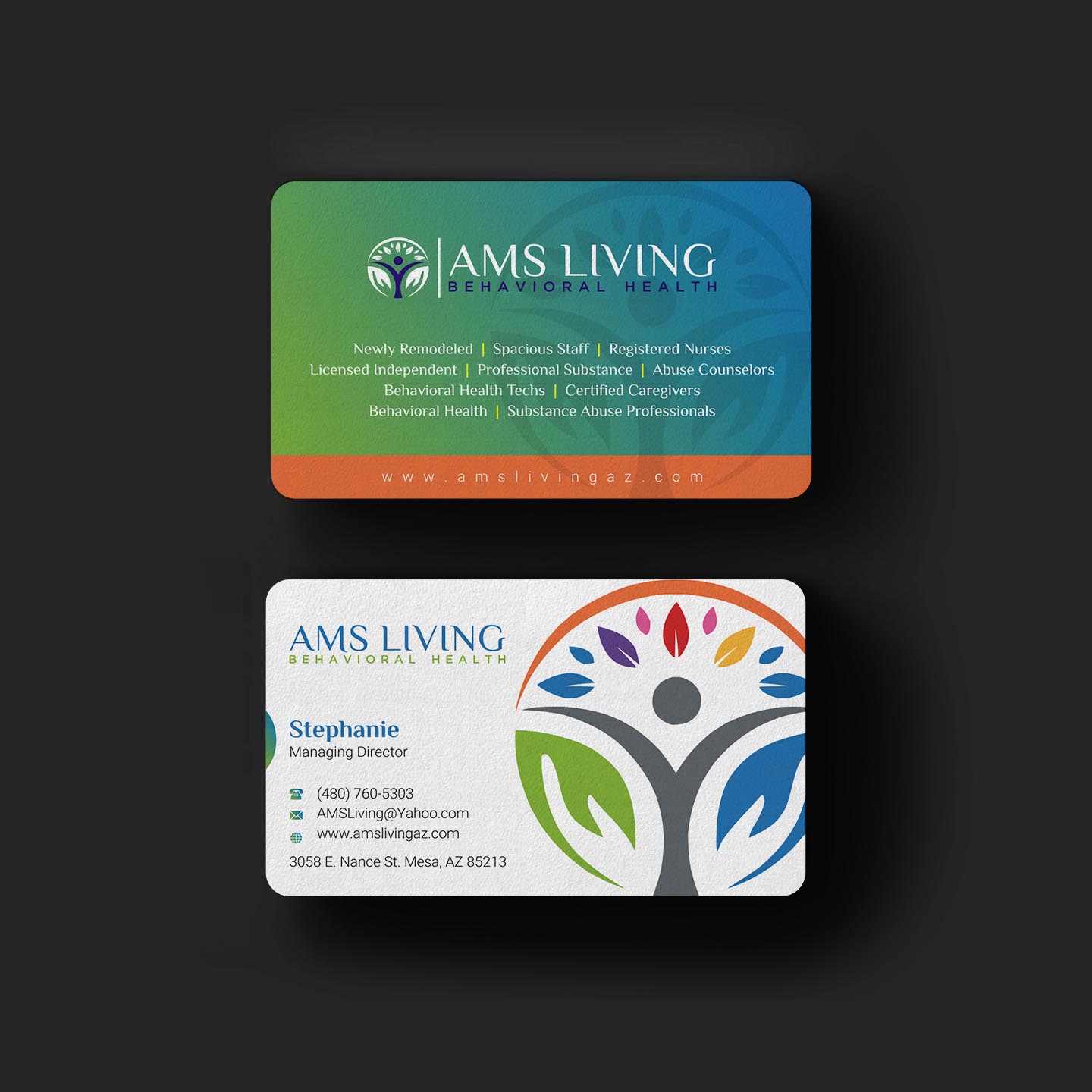 Business Card Design by INDIAN_Ashok for AMS LIVING, LLC  | Design #27728762