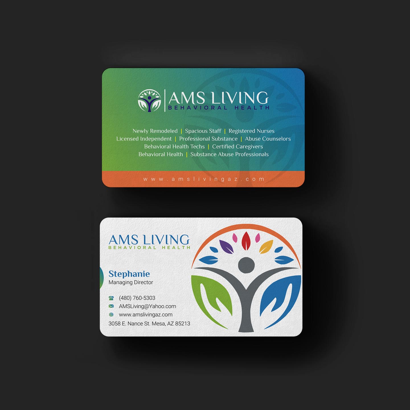 Business Card Design by INDIAN_Ashok for AMS LIVING, LLC  | Design #27733358