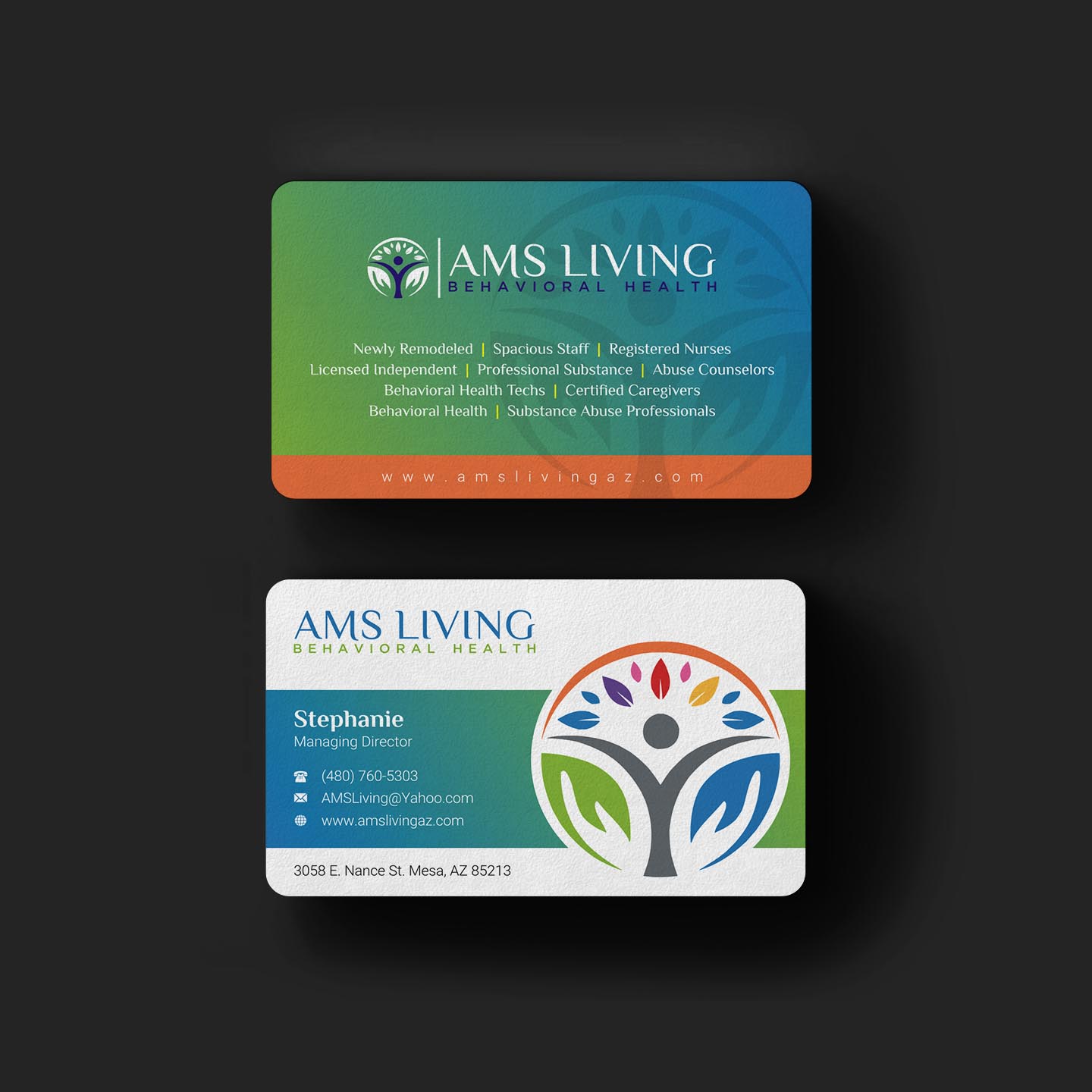 Business Card Design by INDIAN_Ashok for AMS LIVING, LLC  | Design #27733359