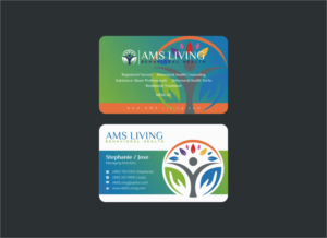 Business Card Design by INDIAN_Ashok for AMS LIVING, LLC  | Design: #27759580