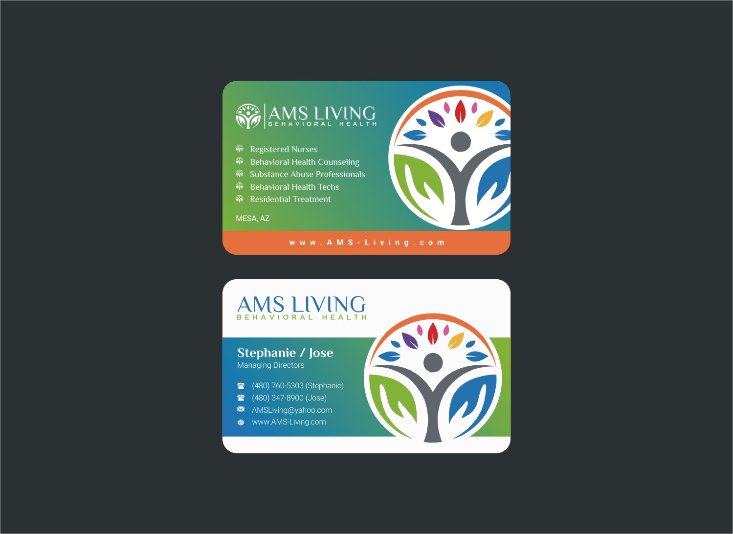Business Card Design by INDIAN_Ashok for AMS LIVING, LLC  | Design #27805209