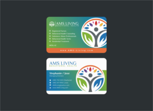 Business Card Design by INDIAN_Ashok for AMS LIVING, LLC  | Design: #27805209