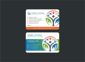 Business Card Design by INDIAN_Ashok for AMS LIVING, LLC  | Design: #27805210