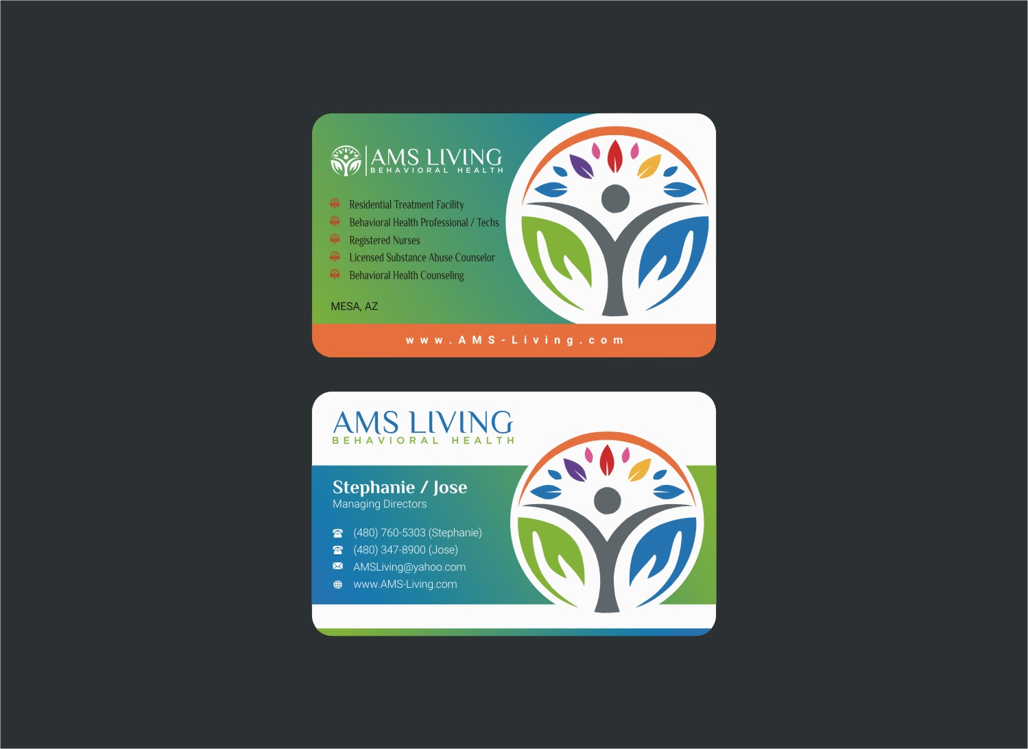 Business Card Design by INDIAN_Ashok for AMS LIVING, LLC  | Design #27805578