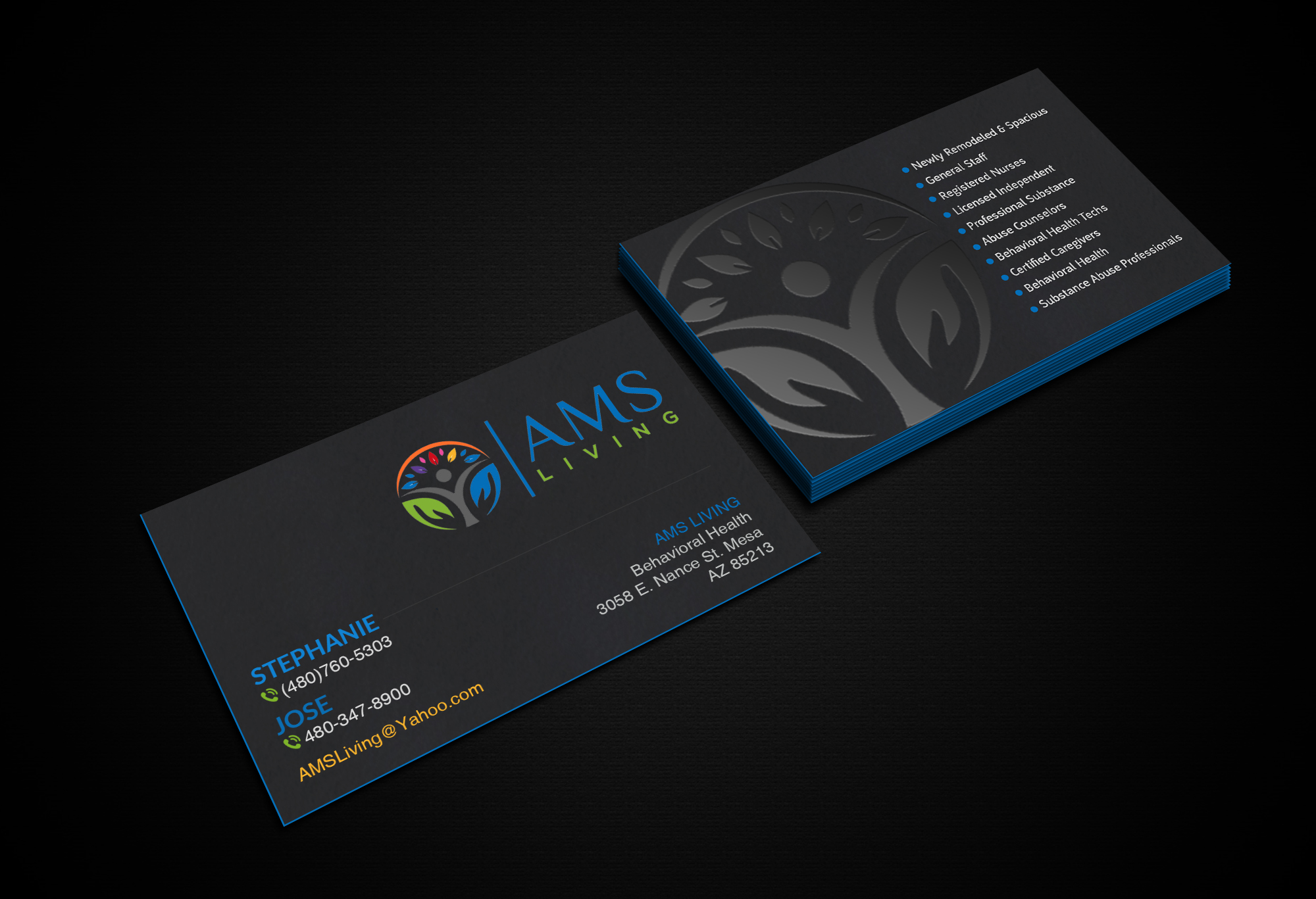 Business Card Design by Creations Box 2015 for AMS LIVING, LLC  | Design #27702939