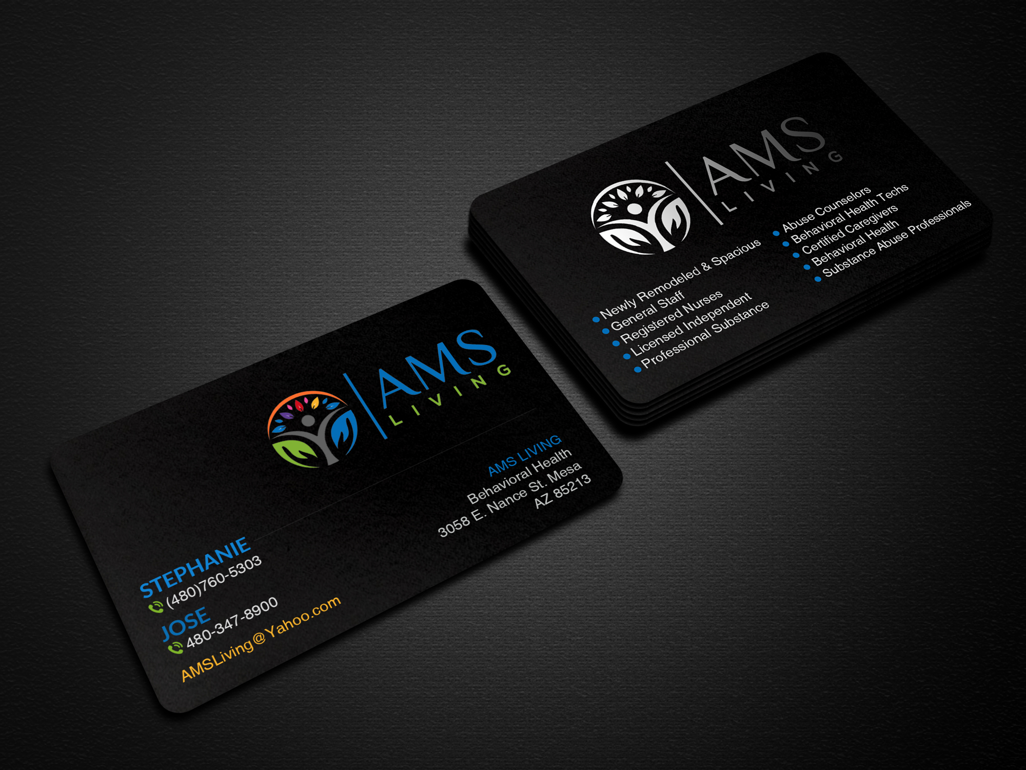 Business Card Design by Creations Box 2015 for AMS LIVING, LLC  | Design #27702940