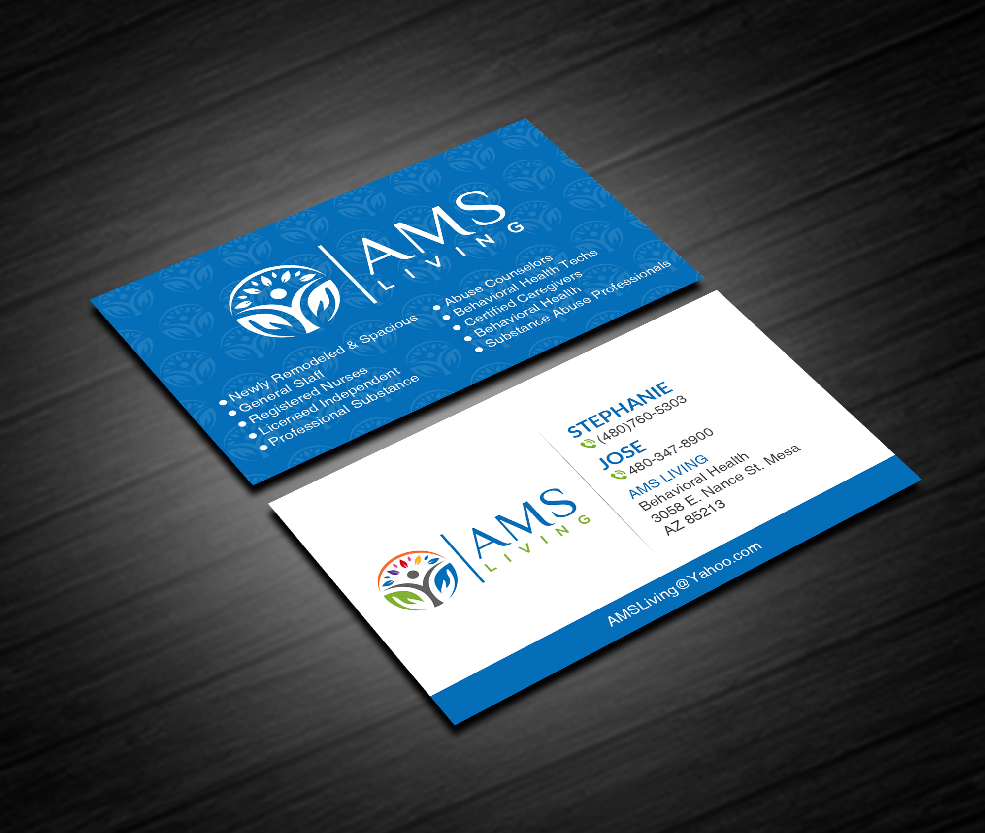 Business Card Design by Creations Box 2015 for AMS LIVING, LLC  | Design #27704791
