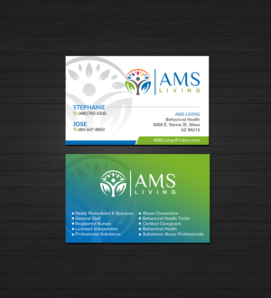 Business Card Design by Creations Box 2015 for AMS LIVING, LLC  | Design: #27704800
