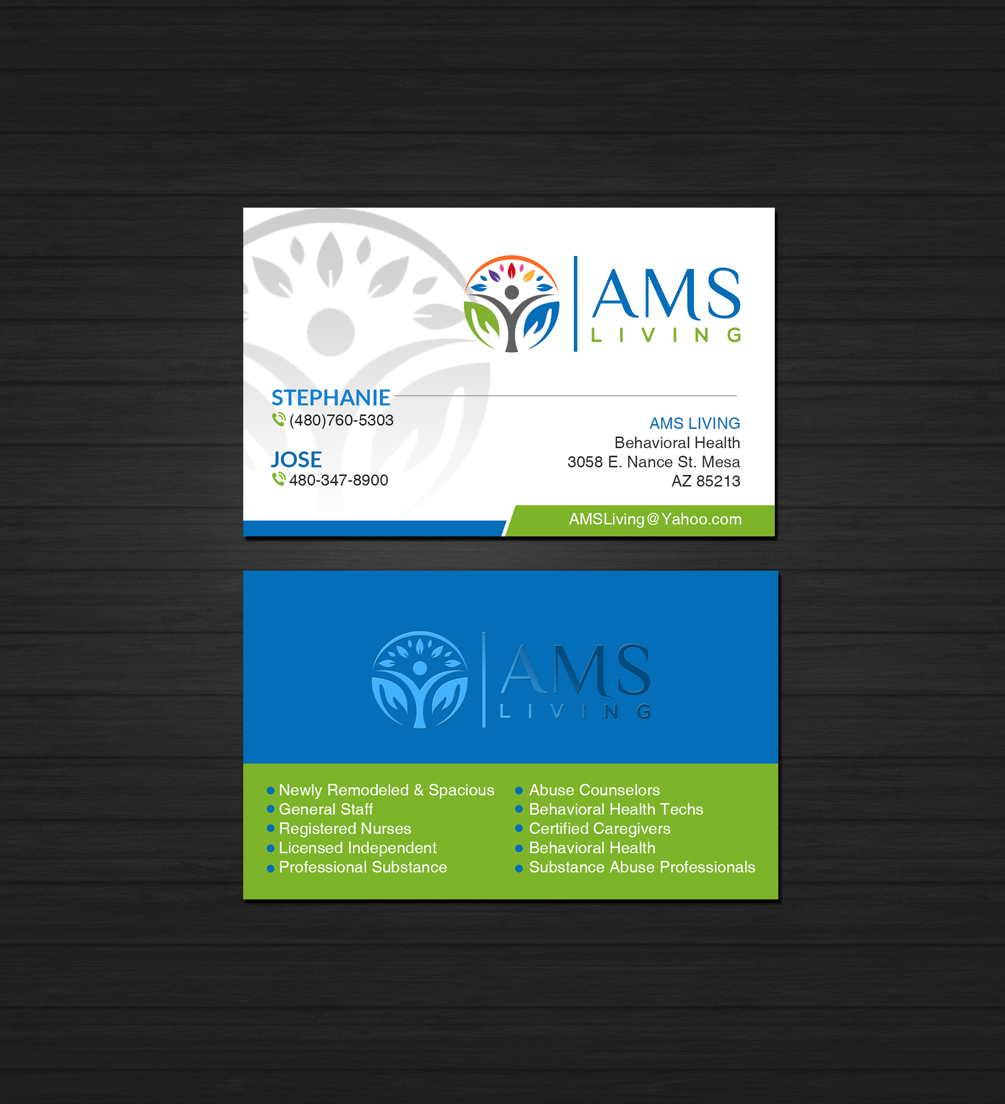Business Card Design by Creations Box 2015 for AMS LIVING, LLC  | Design #27704801