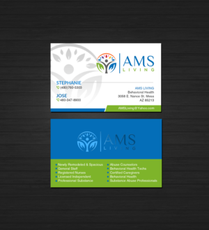Business Card Design by Creations Box 2015 for AMS LIVING, LLC  | Design: #27704801