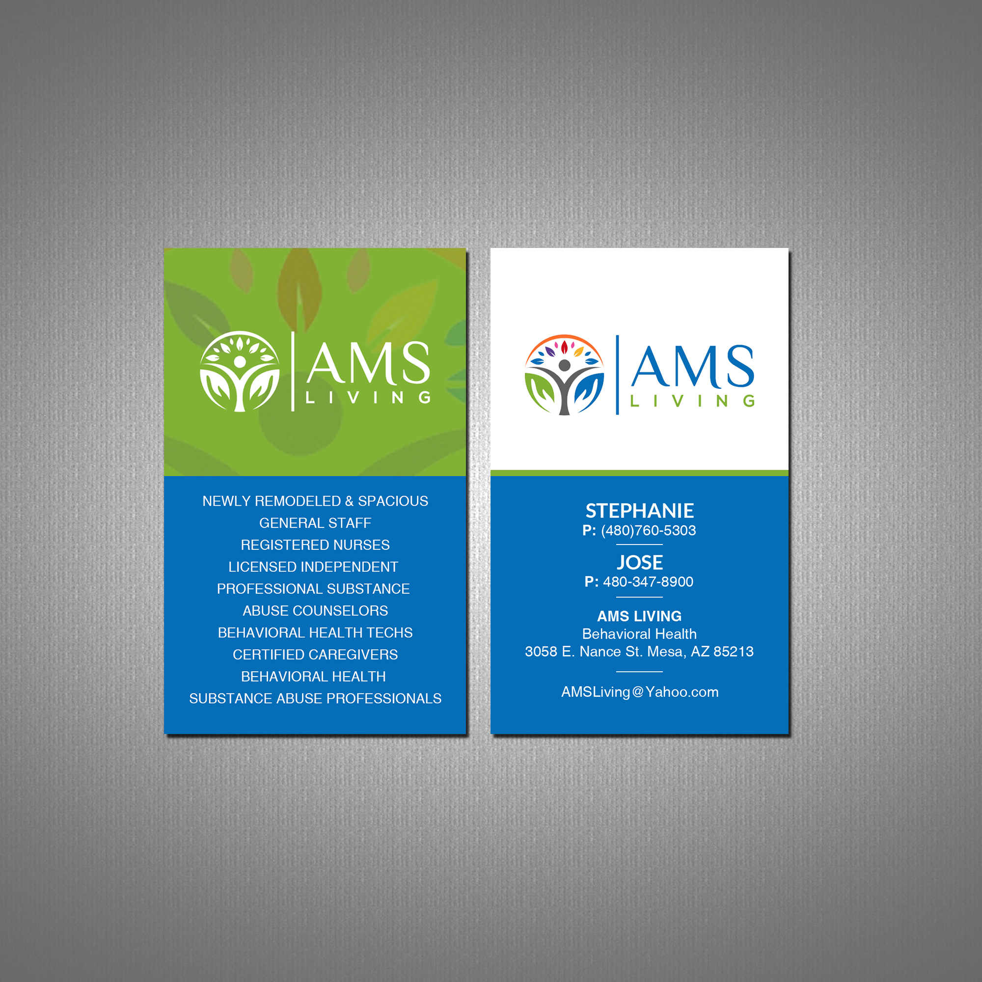 Business Card Design by Creations Box 2015 for AMS LIVING, LLC  | Design #27704805