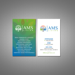 Business Card Design by Creations Box 2015 for AMS LIVING, LLC  | Design: #27704806