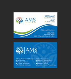 Business Card Design by Creations Box 2015 for AMS LIVING, LLC  | Design: #27704813