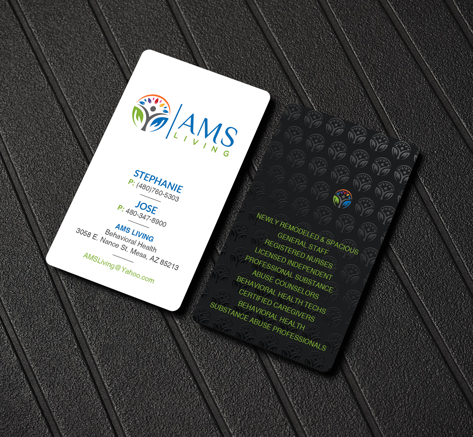 Business Card Design by Creations Box 2015 for AMS LIVING, LLC  | Design #27704814