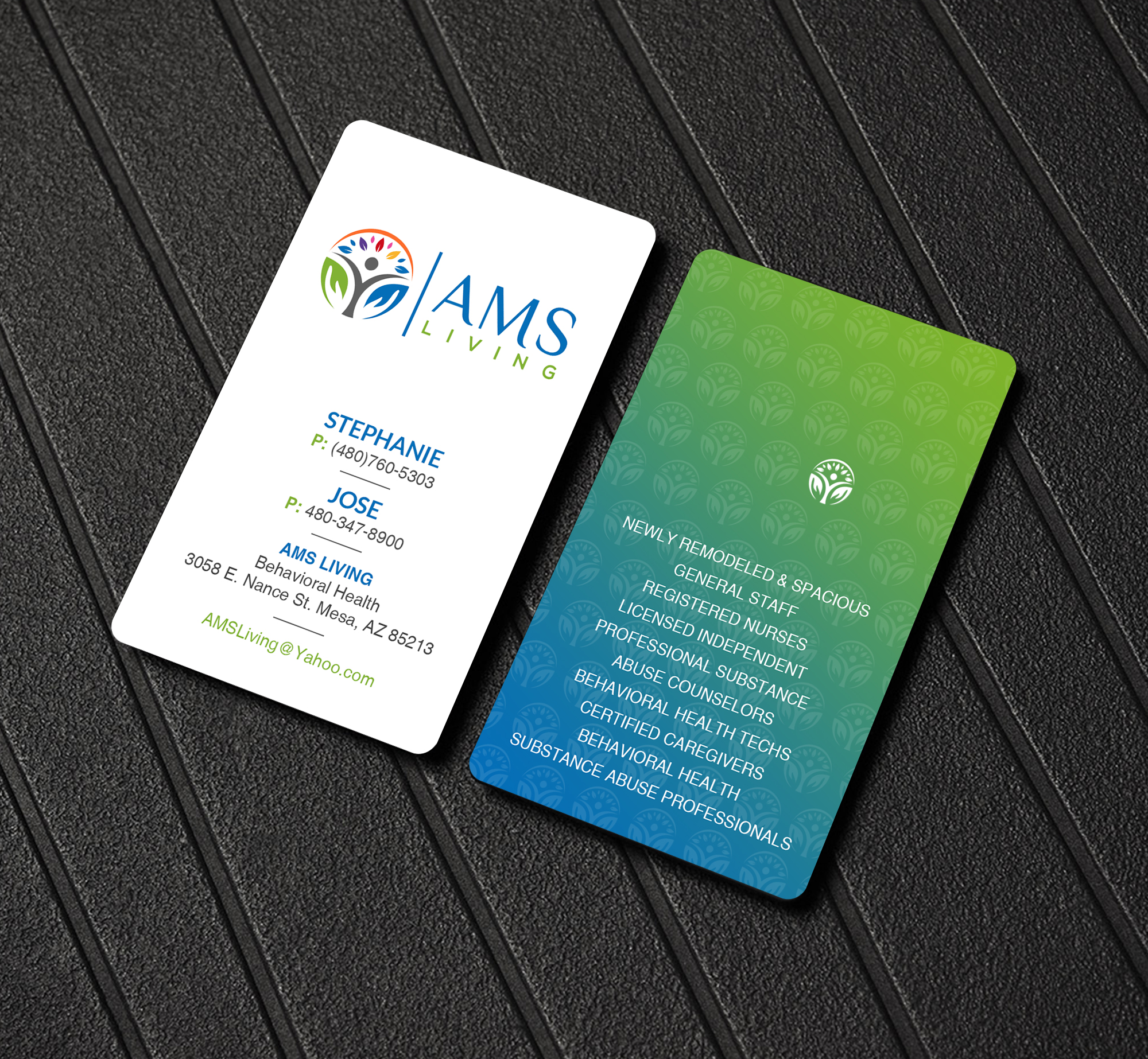 Business Card Design by Creations Box 2015 for AMS LIVING, LLC  | Design #27704816