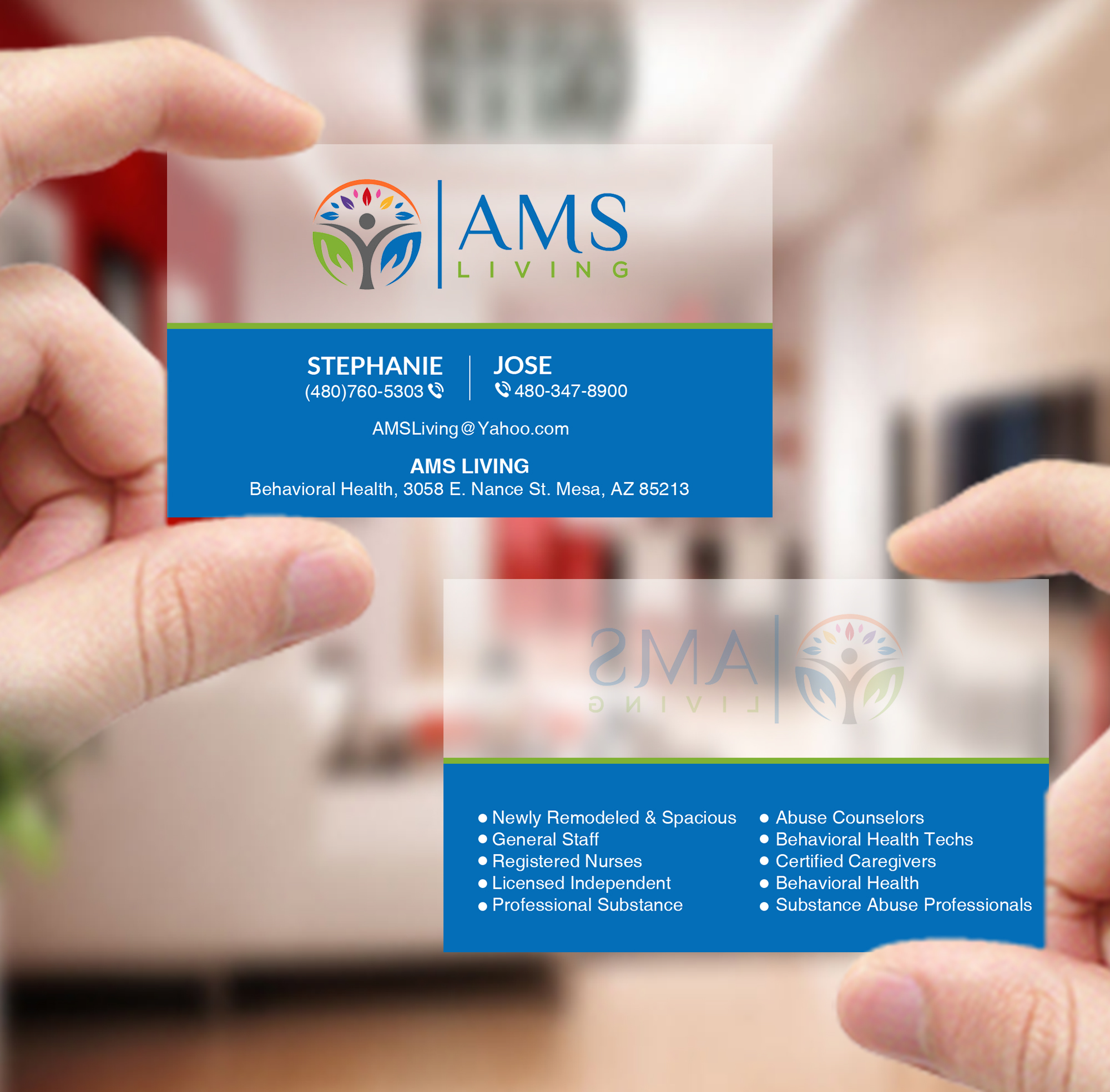 Business Card Design by Creations Box 2015 for AMS LIVING, LLC  | Design #27704820